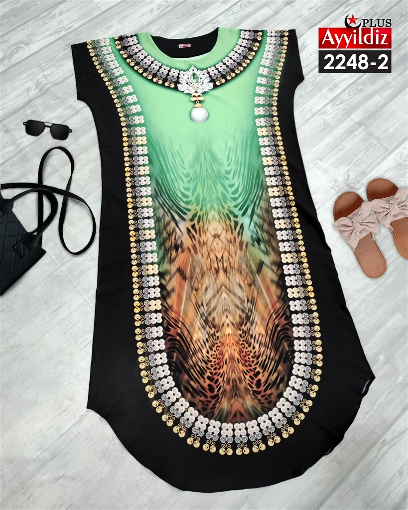 پیراهن بلند سایز بزرگ زنانه بوردا کد 2248