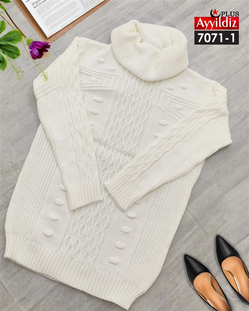بلوز سایز بزرگ زنانه بافت ترک کد 7071