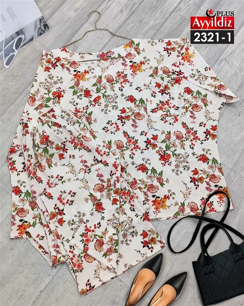 ست بلوز شلوار راحتی مجلسی سایز بزرگ کد 2321