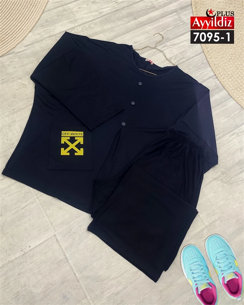 ست بلوز شلوار راحتی سایز بزرگ نخ ویسکوز اعلا کد 7095