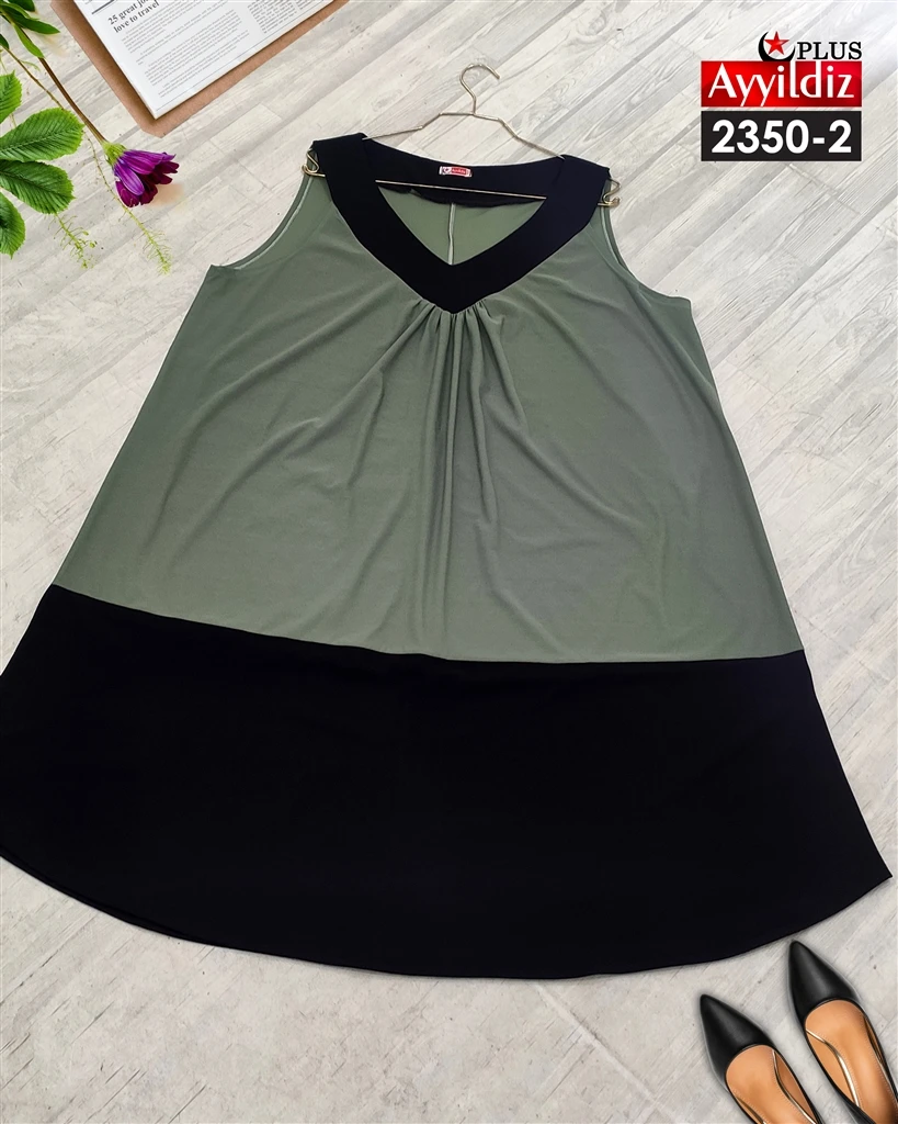 تونیک مجلسی حلقه ای یقه 7سایز بزرگ زنانه کد 2350