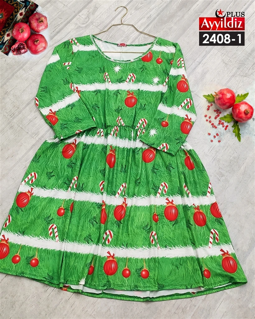تونیک مجلسی کریسمس سایز بزرگ زنانه کد 2408