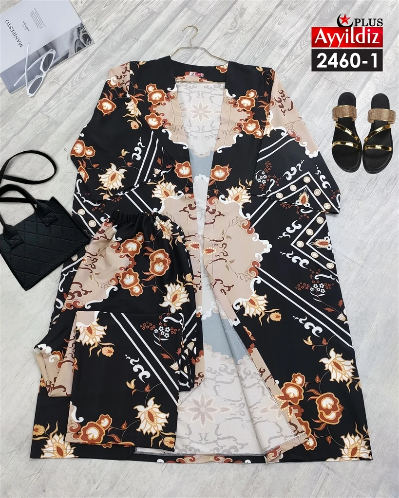 مانتو شلوار سایز بزرگ زنانه بوگاتی کد 2460