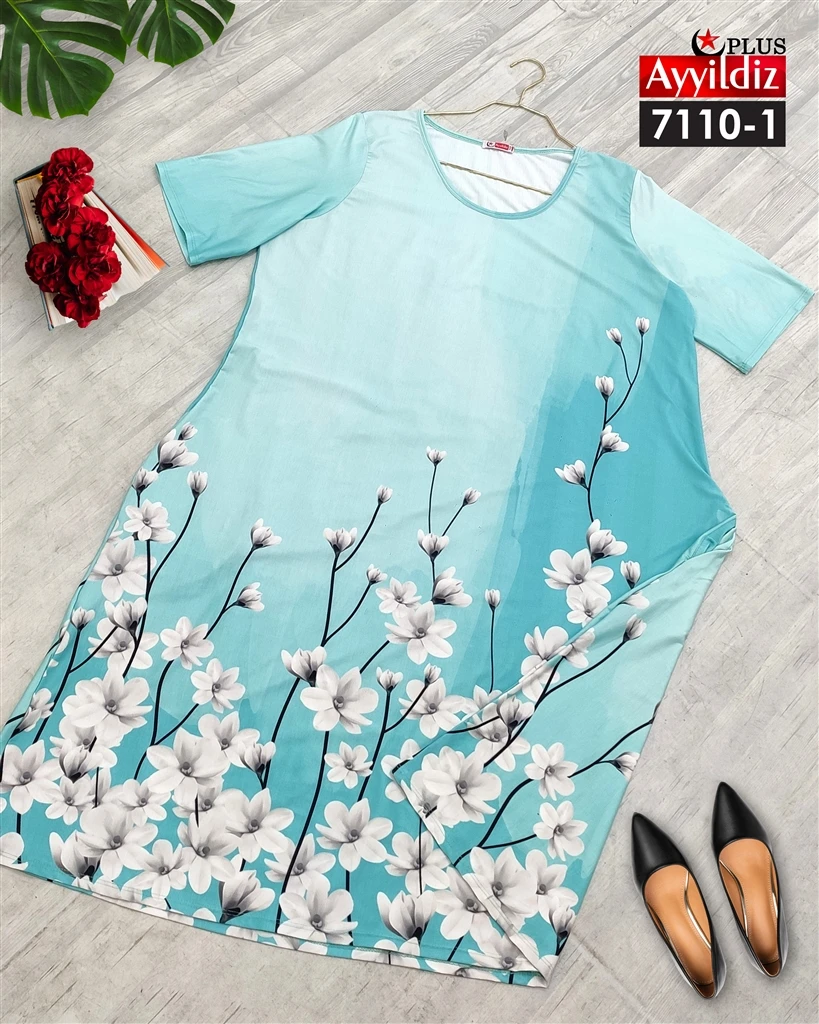 پیراهن سایز بزرگ زنانه کد 7110 تصویر کاتالوگ