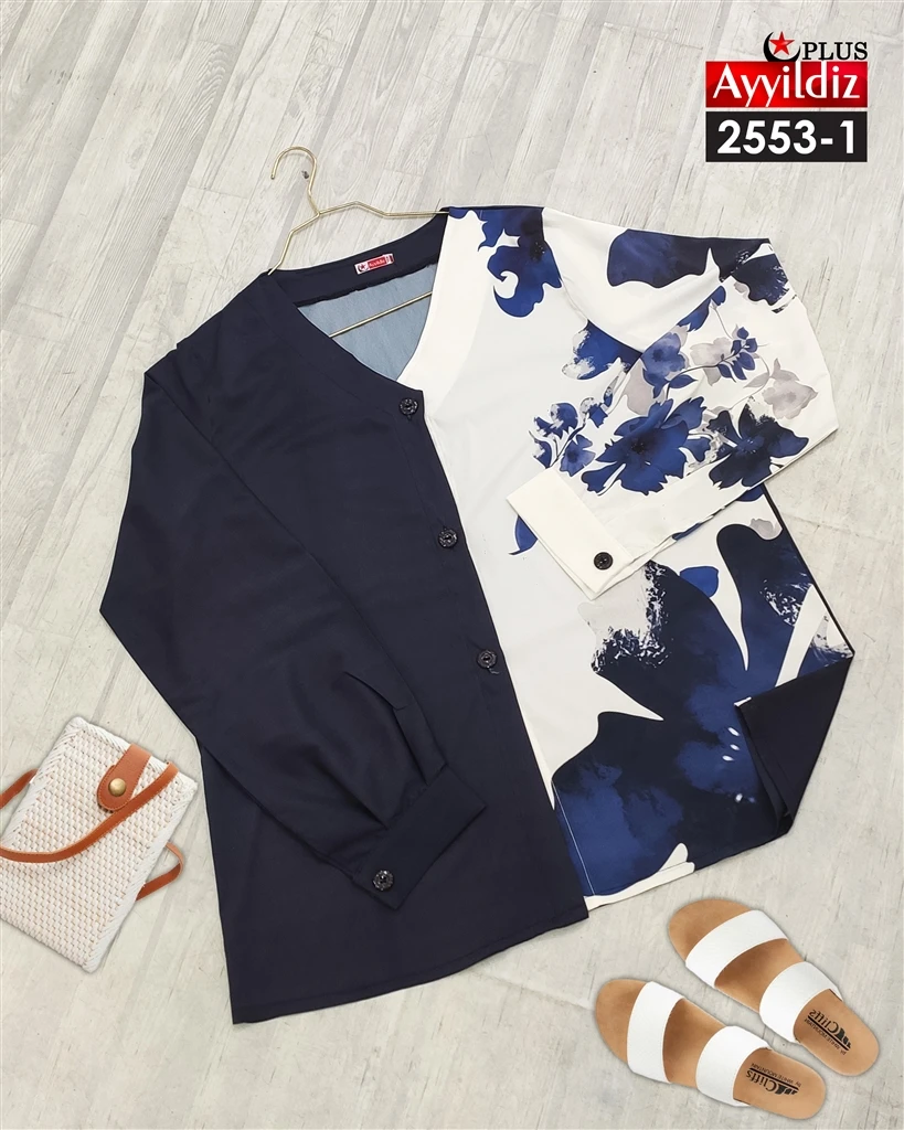 شومیز مجلسی سایز بزرگ زنانه کد 2553 تصویر کاتالوگ