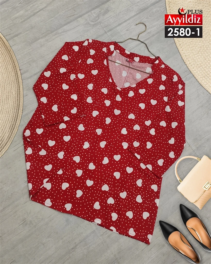 شومیز مجلسی سایز بزرگ زنانه کرپ حریر کد 2580