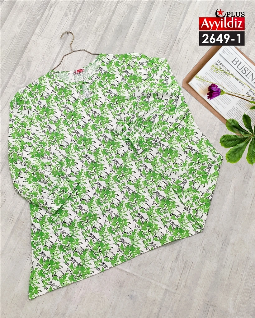 شومیز مجلسی سایز بزرگ زنانه کد 2649 سبز