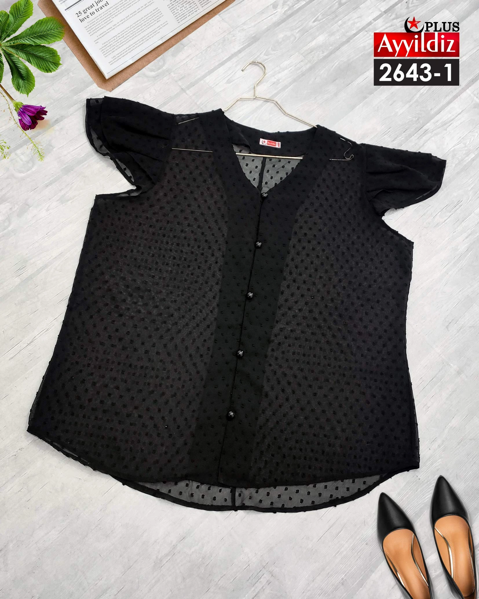 شومیز مجلسی سایز بزرگ زنانه حریر شیفون کد 2643