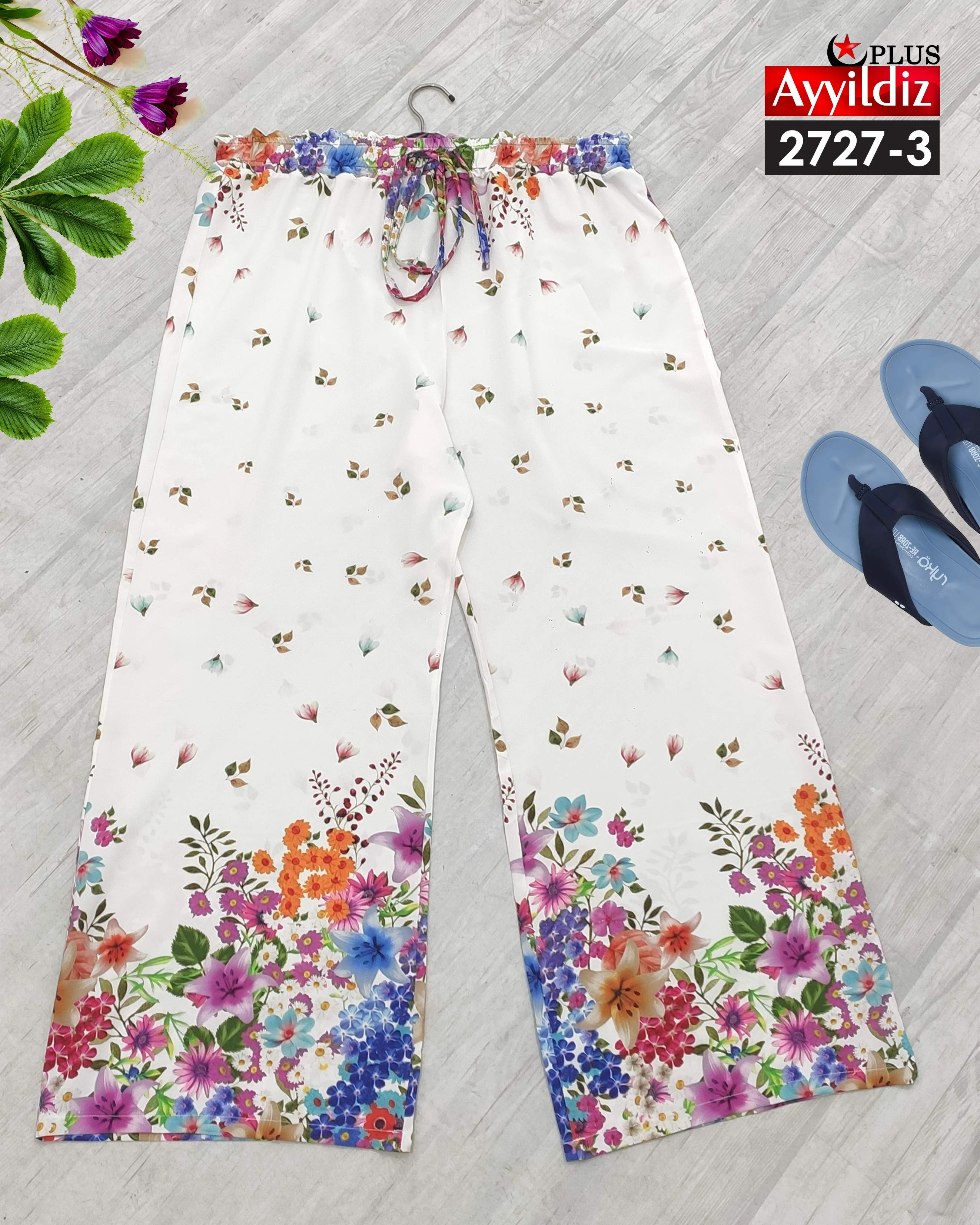 شلوار بگ خنک سایز بزرگ زنانه کد 2727
