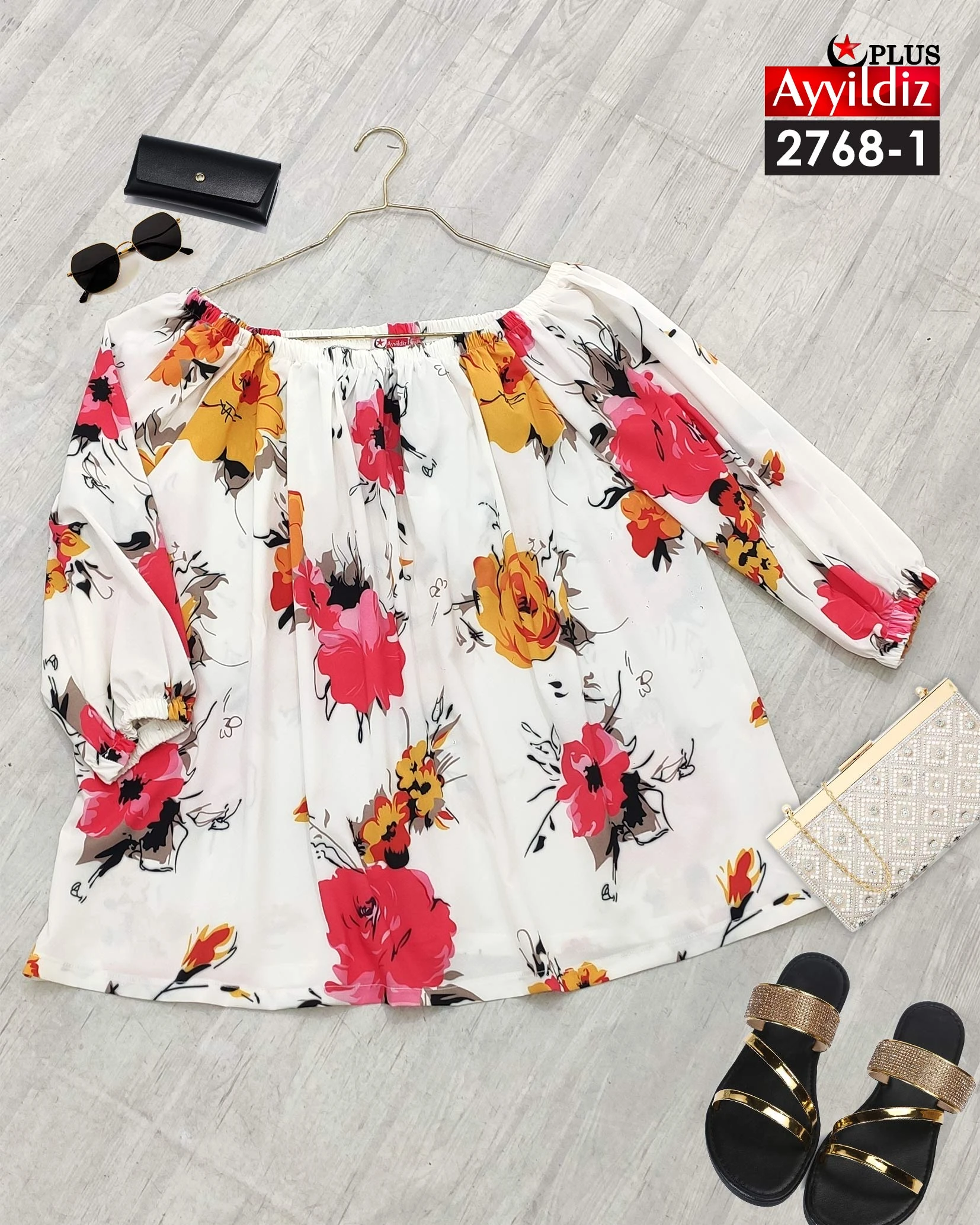 شومیز مجلسی سایز بزرگ زنانه کد 2768