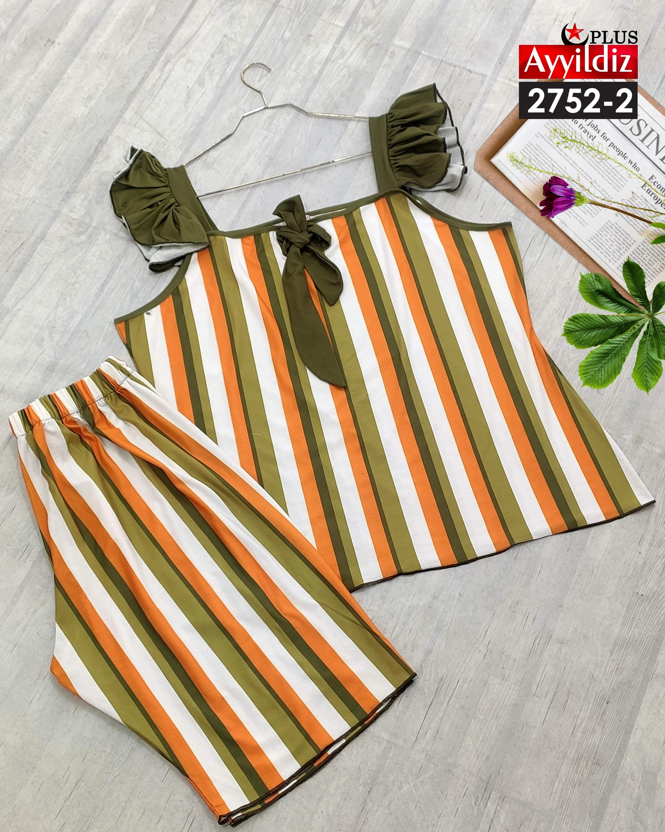 ست تاپ شلوارک سایز بزرگ نخ پنبه کشی کد 2752