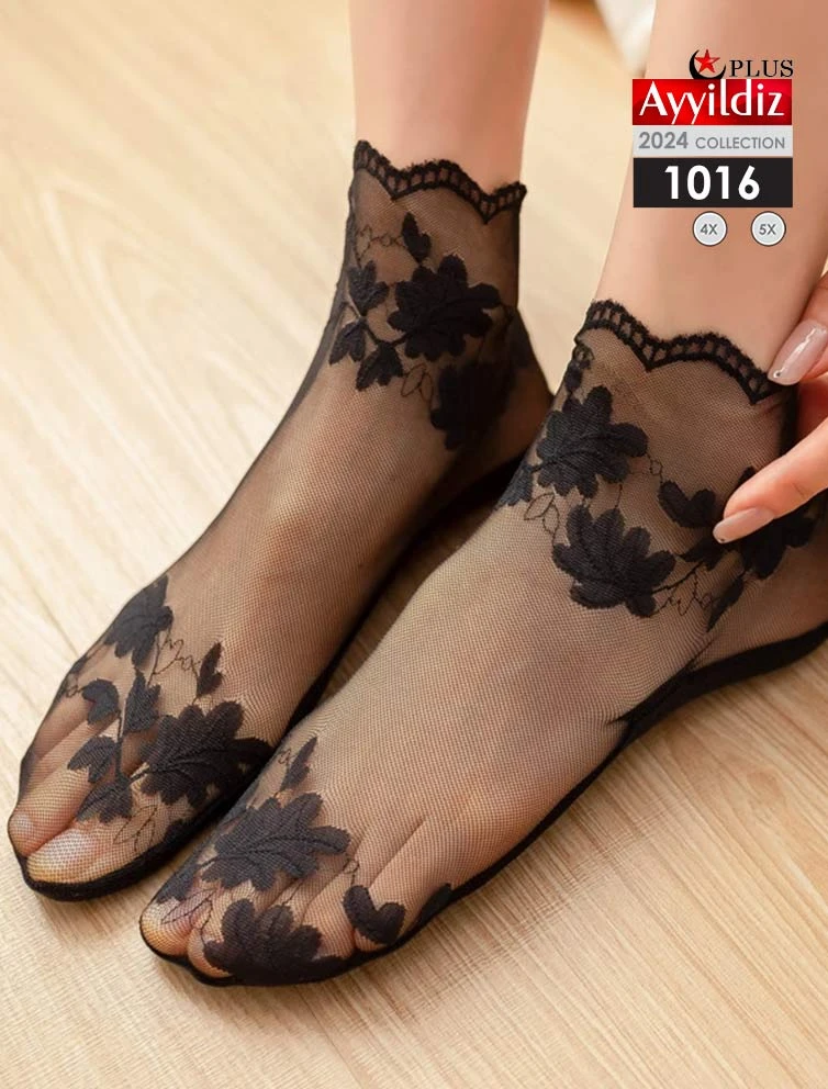 جوراب مچی زنانه سایز بزرگ گیپوری کد 1016