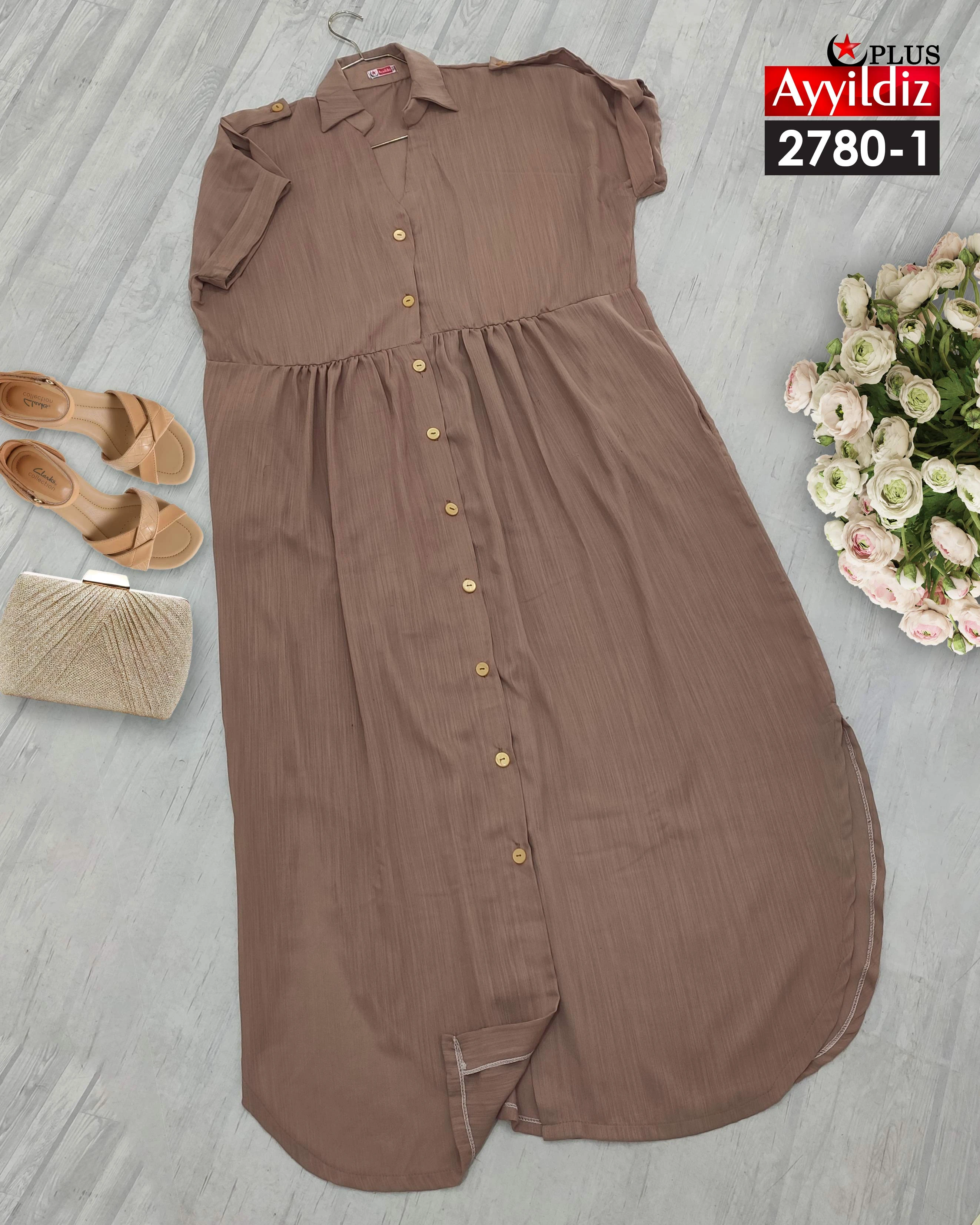 پیراهن نخی خنک سایز بزرگ زنانه کد 2780