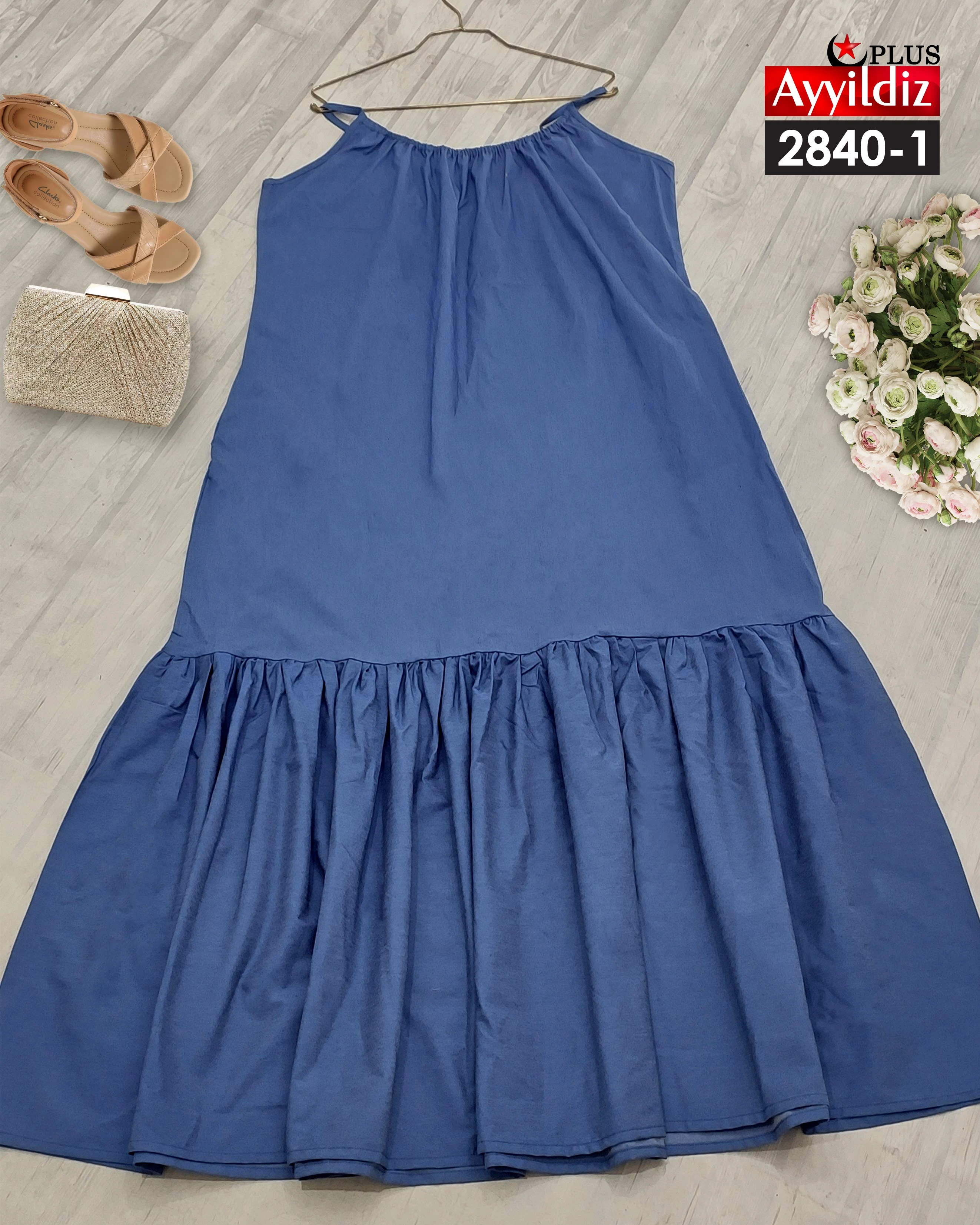 پیراهن جین سایز بزرگ زنانه کد 2840 تصویر کاتالوگ