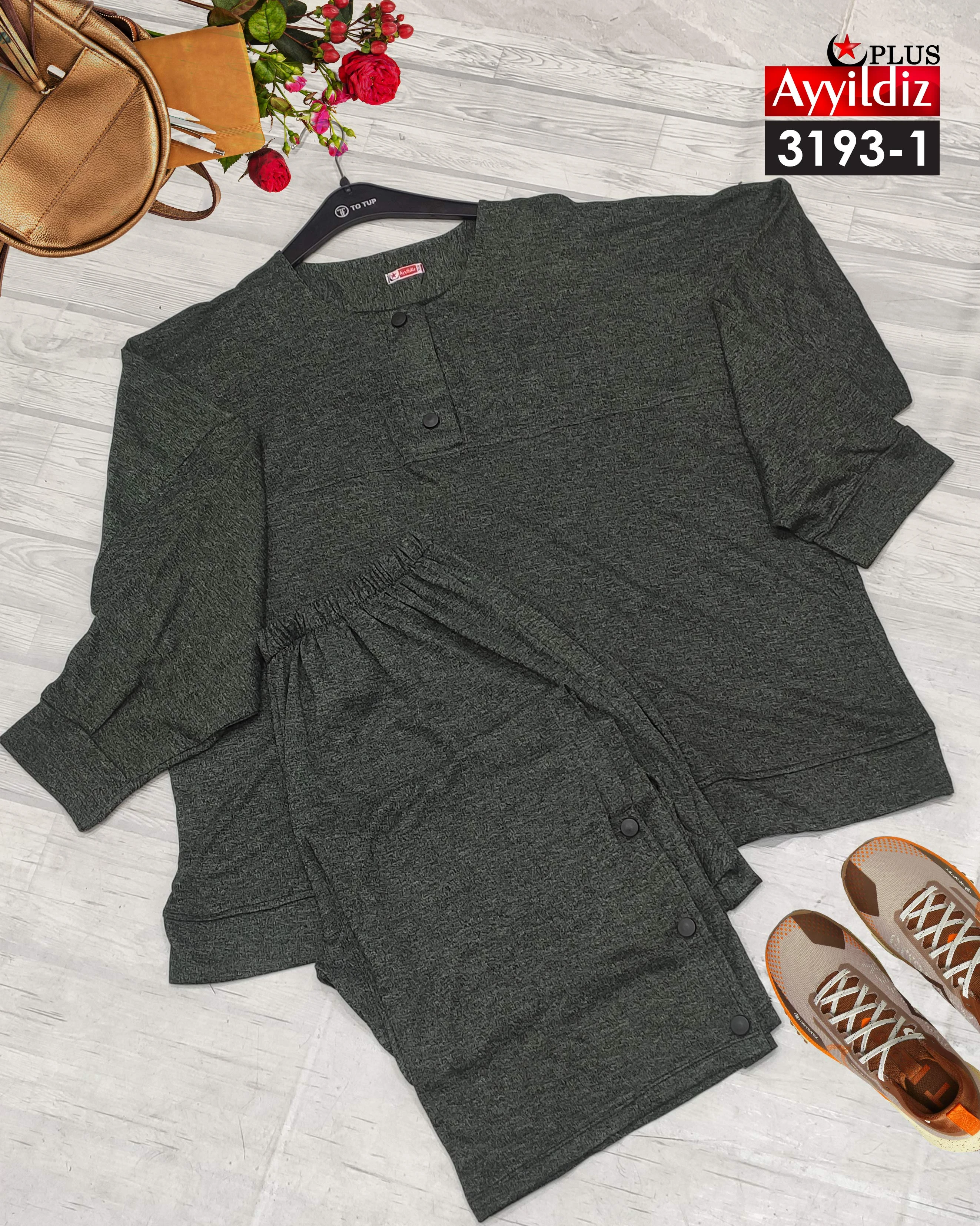 ست بلوز شلوار سایز بزرگ گلکسی نخی کد 3193