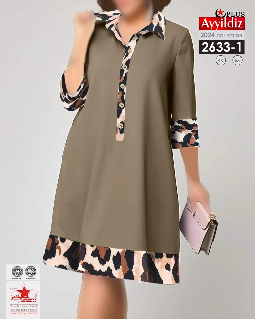 پیراهن مجلسی سایز بزرگ زنانه کد 2633