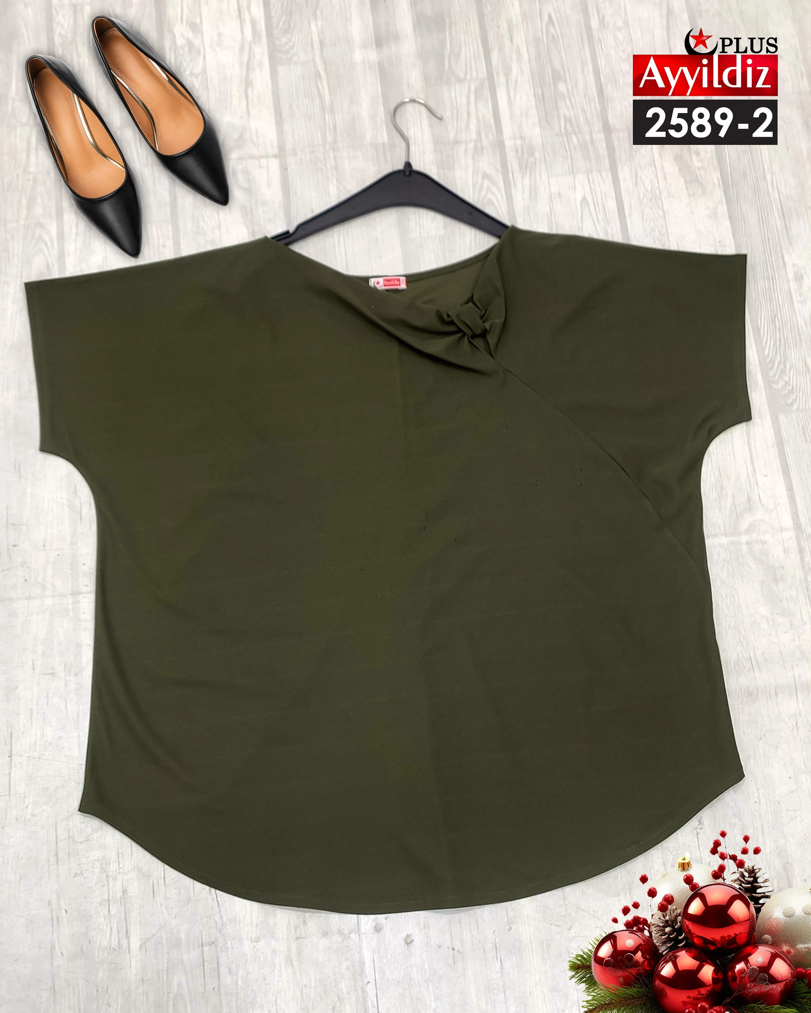 شومیز سایز بزرگ زنانه کرپ کش کد 2589