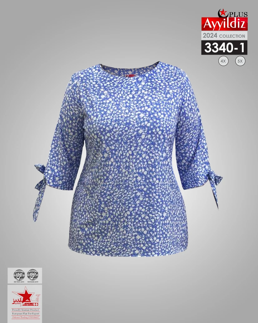 شومیز راحتی سایز بزرگ زنانه کد 3340