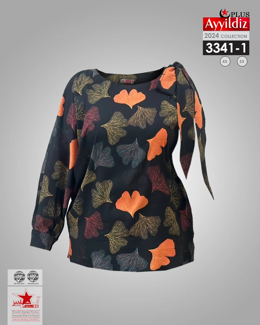 شومیز مجلسی سایز بزرگ زنانه کد 3341 مشکی