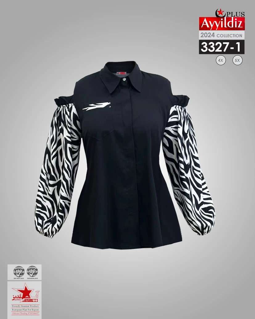 شومیز مجلسی سایز بزرگ زنانه کد 3327