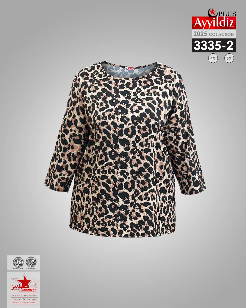 شومیز راحتی سایز بزرگ زنانه کد 3335-2