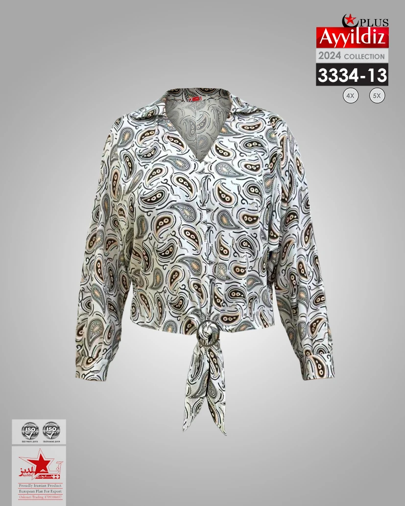 شومیز مجلسی سایز بزرگ زنانه کد 3334-13