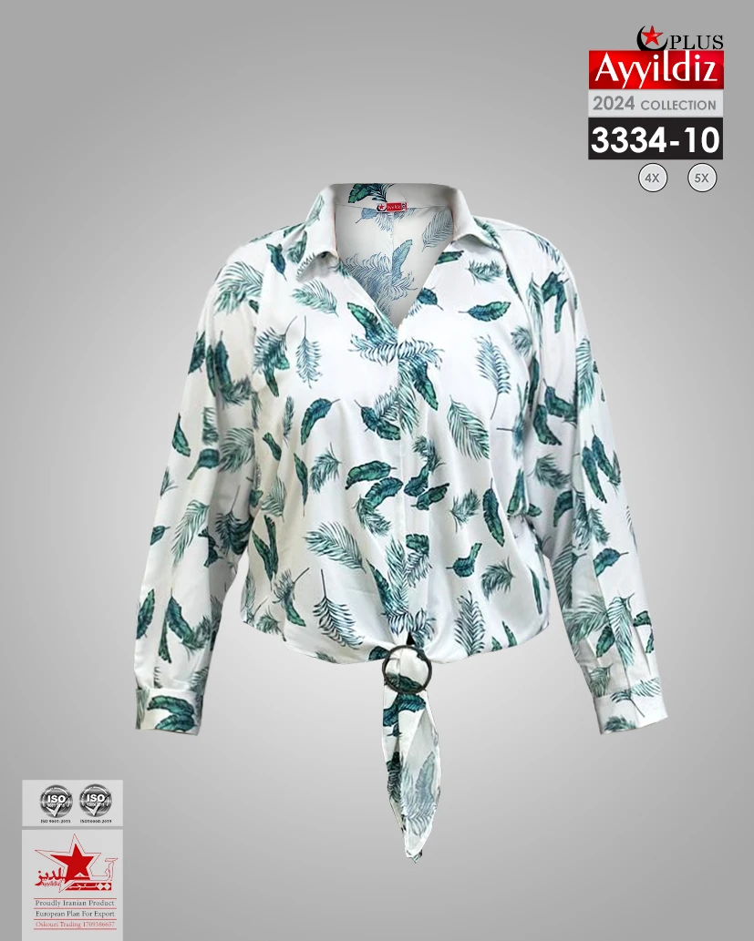 شومیز مجلسی سایز بزرگ زنانه کد 3334-10