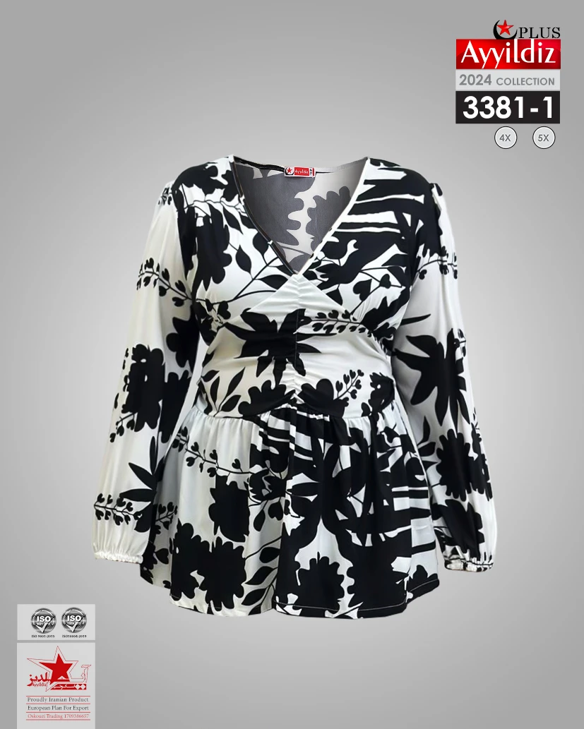 شومیز مجلسی سایز بزرگ زنانه کد 3381 تصویر کاتالوگ