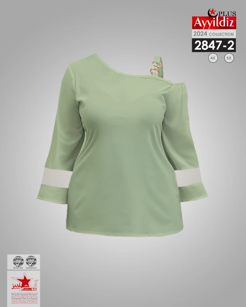شومیز مجلسی سایز بزرگ زنانه کد 2847