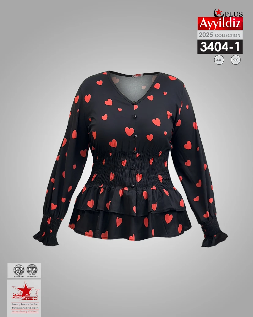 شومیز مجلسی سایز بزرگ زنانه کد 3404