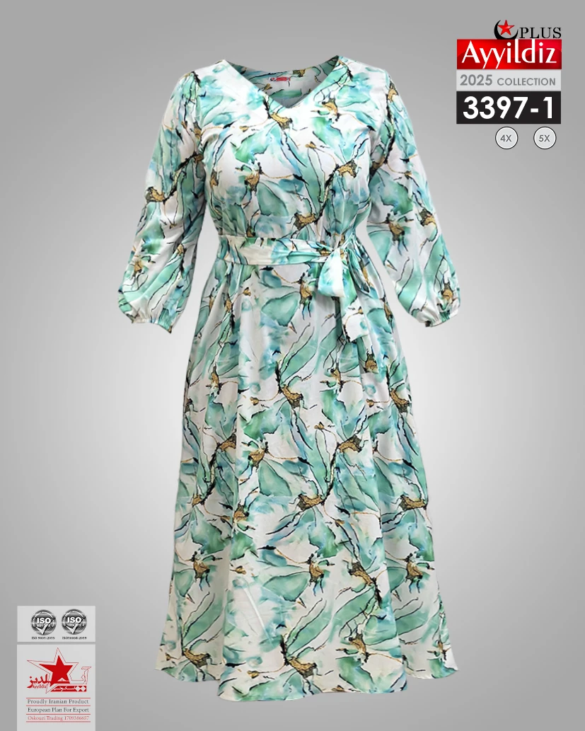 پیراهن مجلسی سایز بزرگ زنانه کد 3397