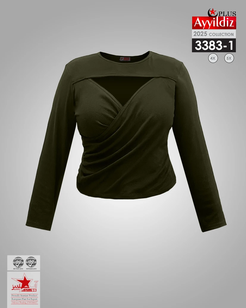 شومیز مجلسی سایز بزرگ زنانه کد 3383