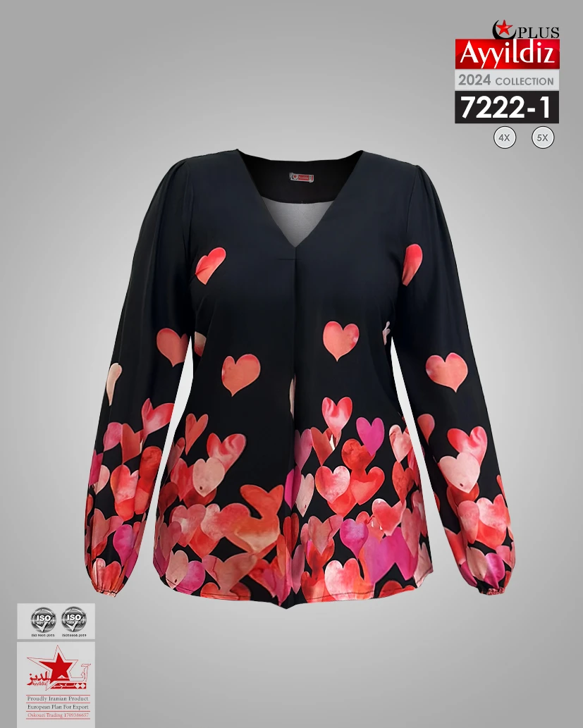 شومیز مجلسی سایز بزرگ زنانه کد 7222
