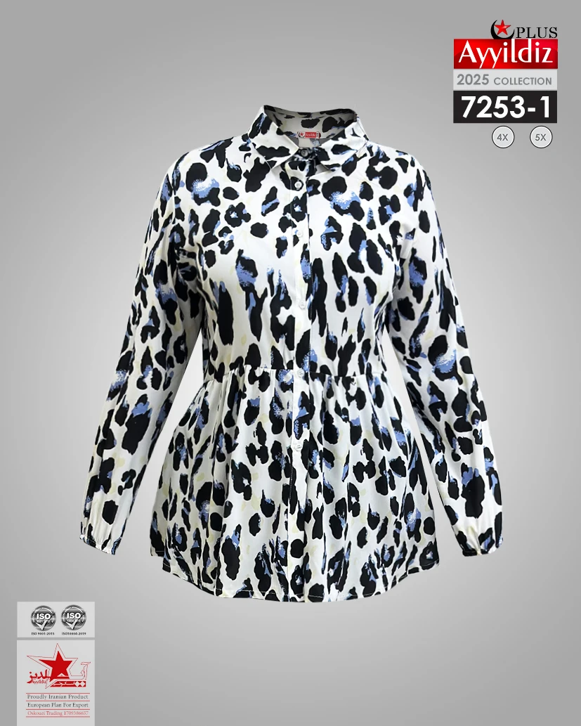 شومیز مجلسی سایز بزرگ زنانه کد 7253