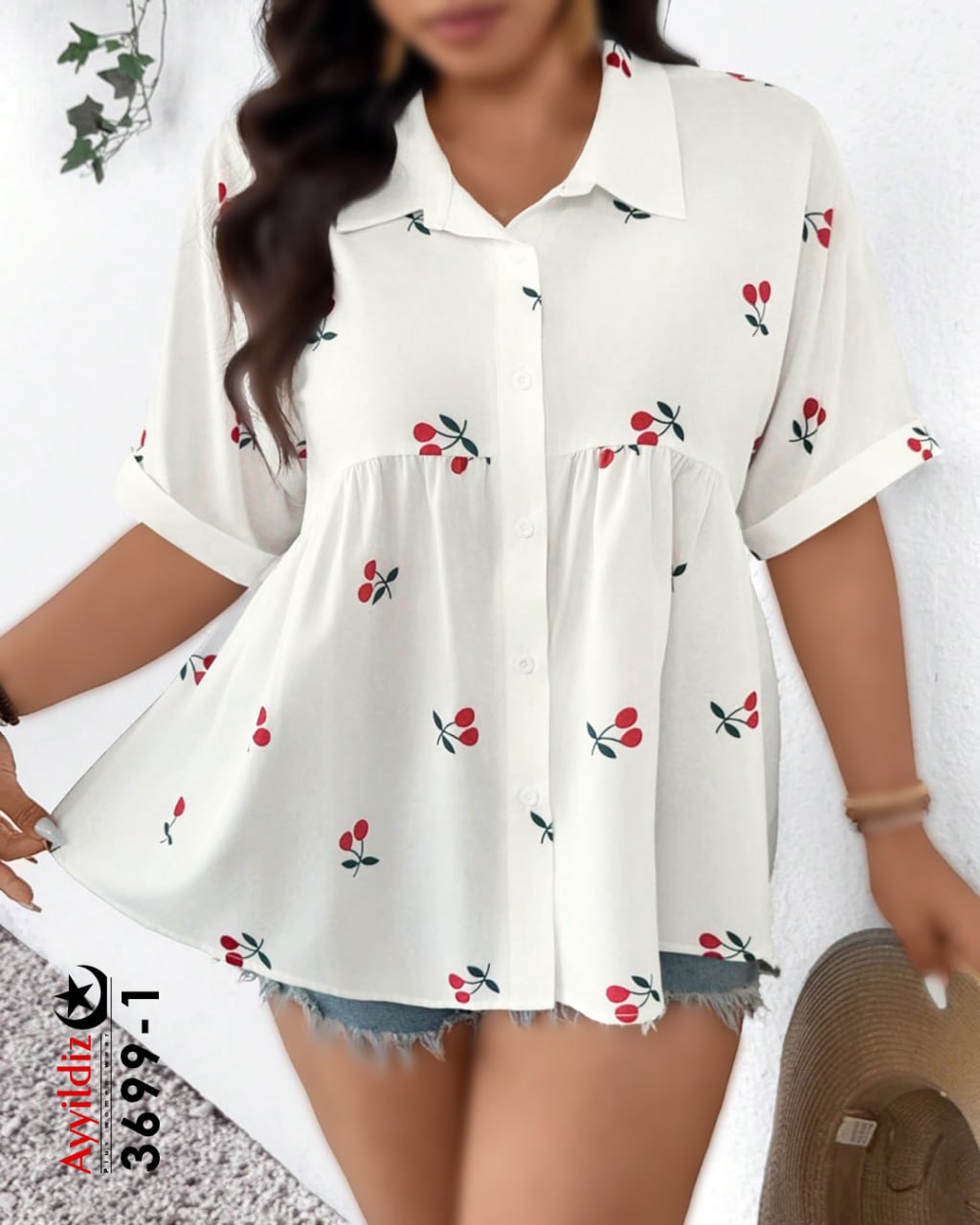 شومیز مجلسی سایز بزرگ زنانه کد 3699