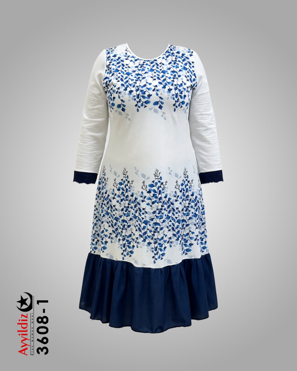 پیراهن مجلسی نخی سایز بزرگ زنانه کد 3608
