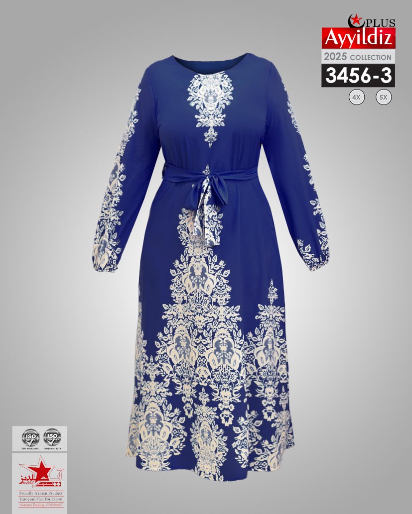 پیراهن مجلسی سایز بزرگ زنانه  کد3456