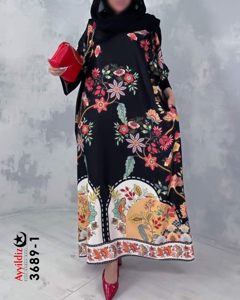 مانتو کفتان سایز بزرگ زنانه کد 3689