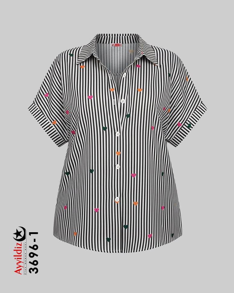 شومیز مجلسی سایز بزرگ زنانه کد 3696-1 تصویر کاتالوگ