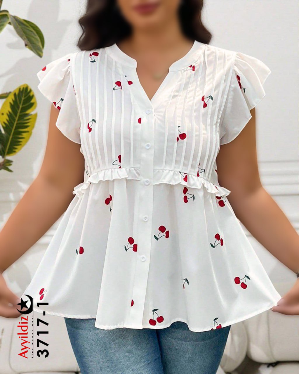 شومیز مجلسی سایز بزرگ زنانه کد 3717