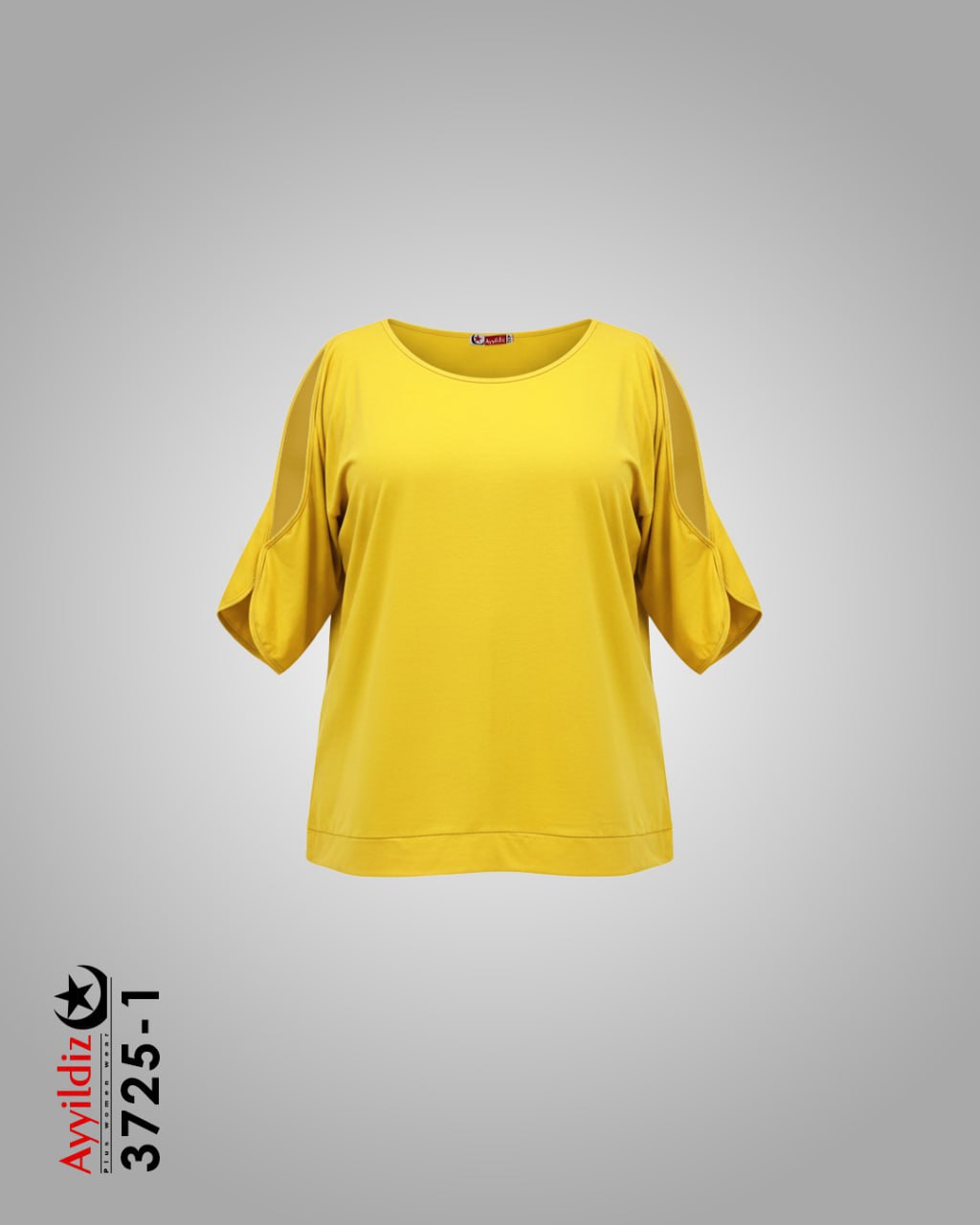 تیشرت سرشانه باز سایز بزرگ زنانه کد 3725