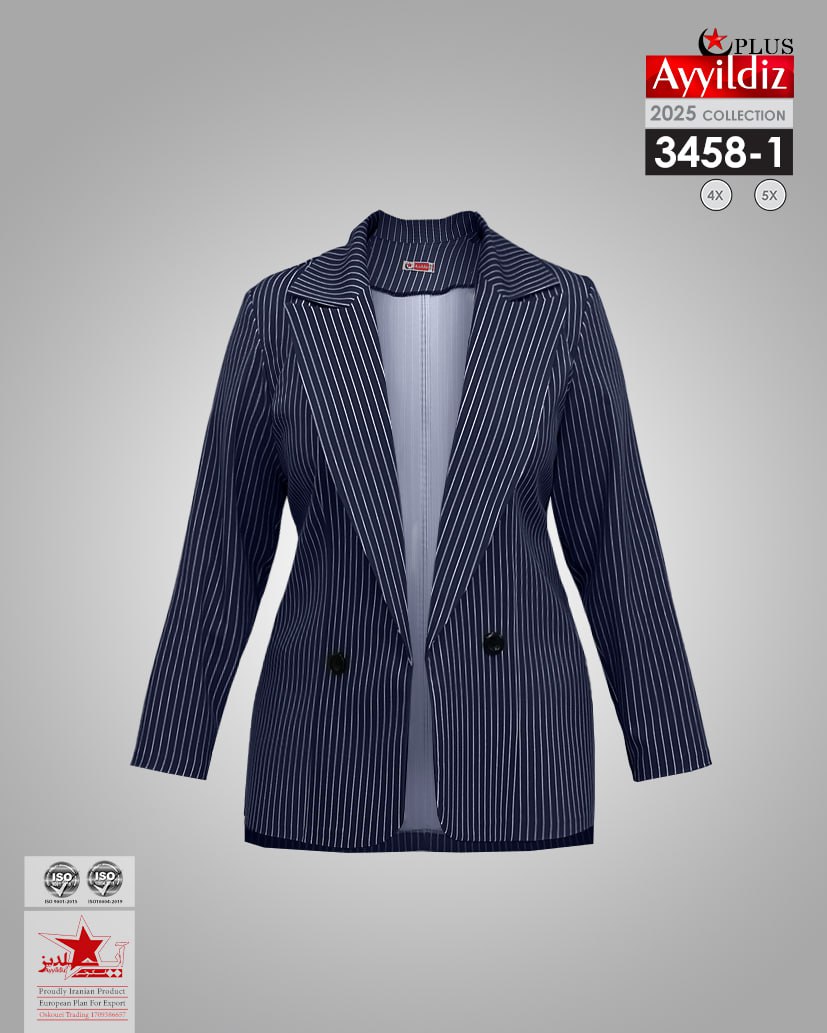کت مجلسی سایز بزرگ زنانه کد 3458