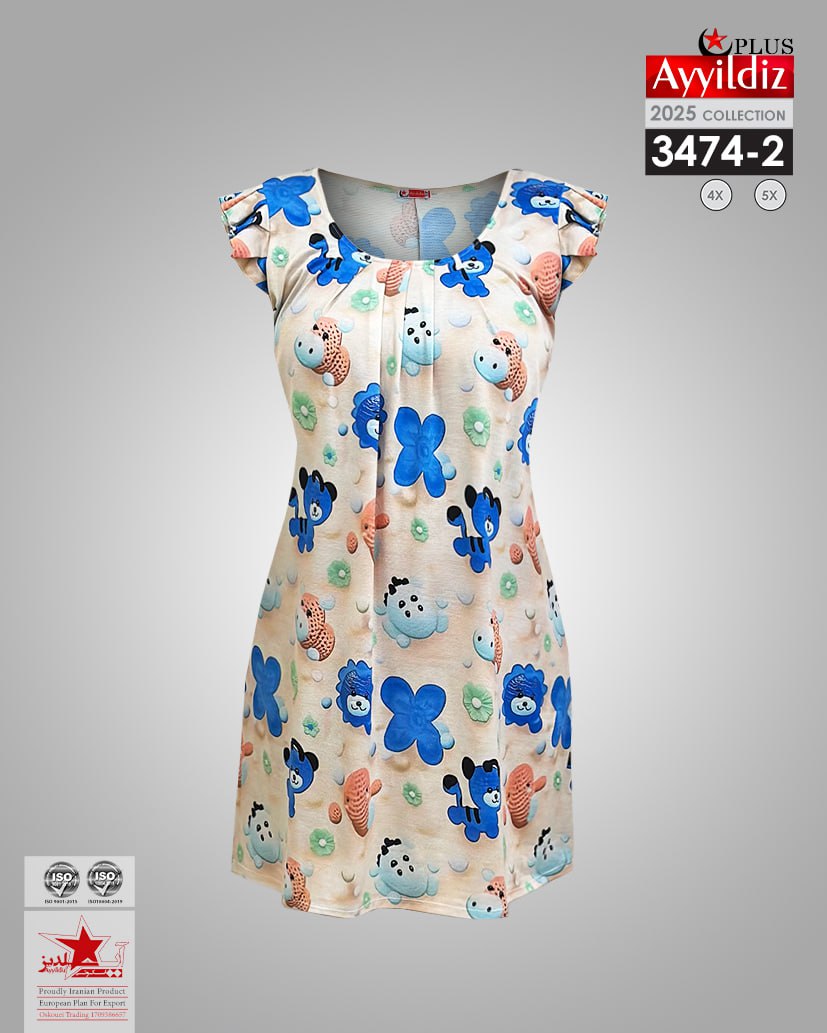 شومیز نخی سه بعدی سایز  بزرگ کد 3474-2