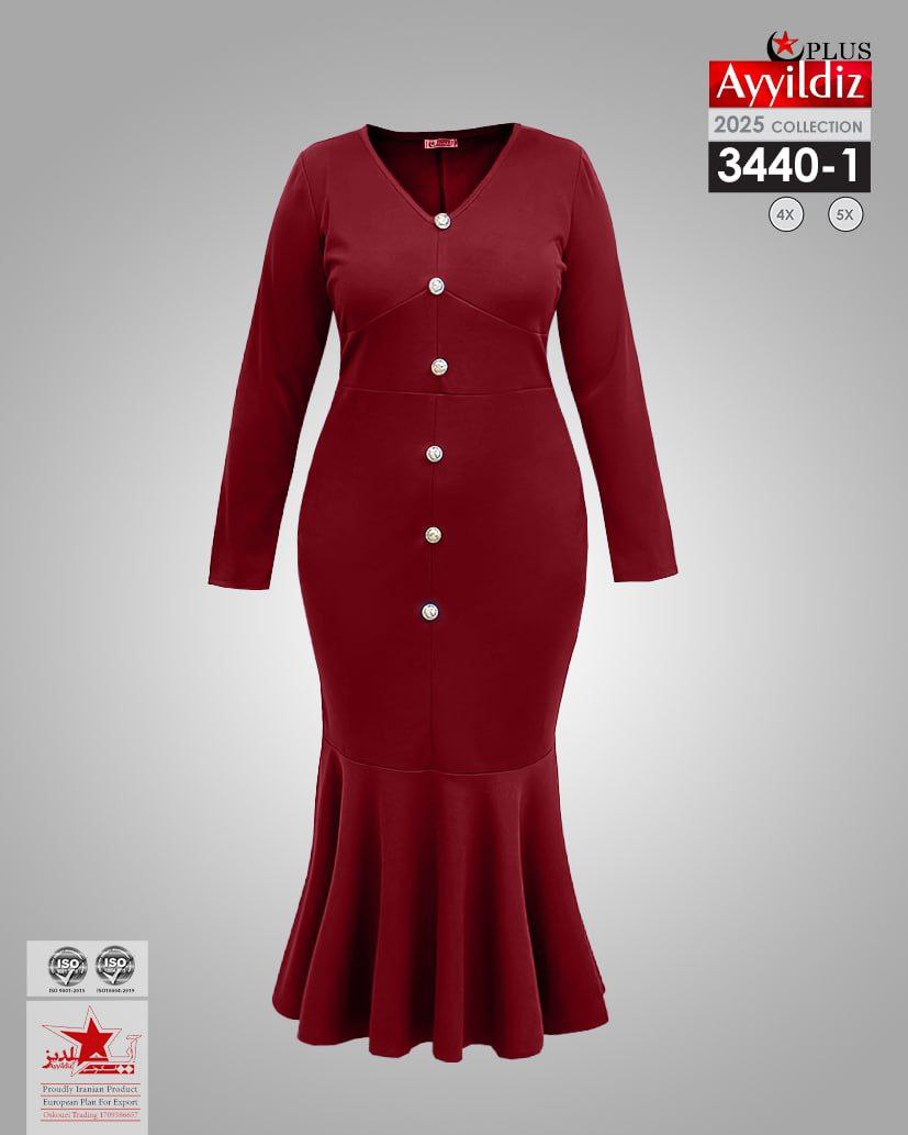 پیراهن مجلسی سایز بزرگ زنانه  کد 3440