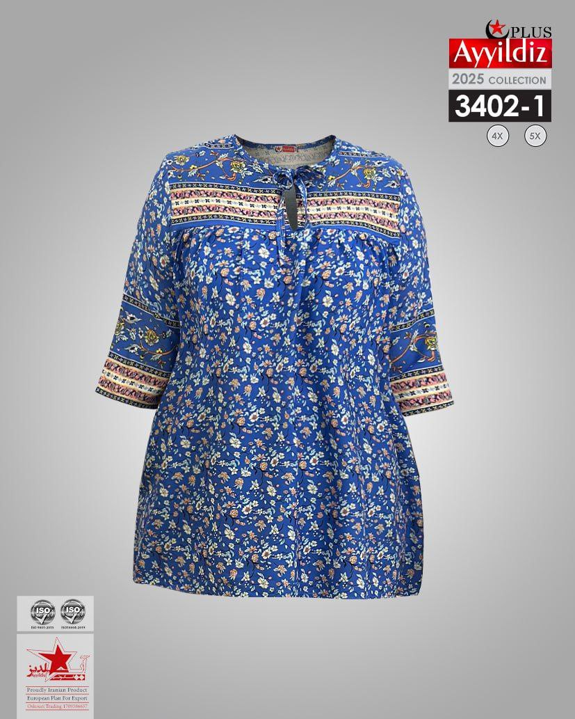 شومیز مجلسی سایز بزرگ زنانه کد 3402