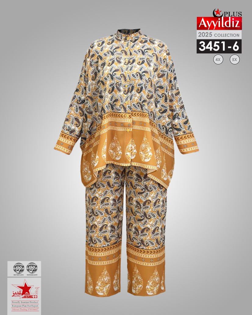 ست مانتو شلوار مجلسی سایز بزرگ زنانه کد 3451-6
