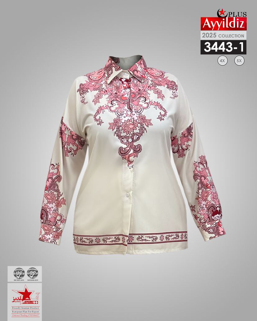 شومیز مجلسی خاص سایز بزرگ زنانه کد3443