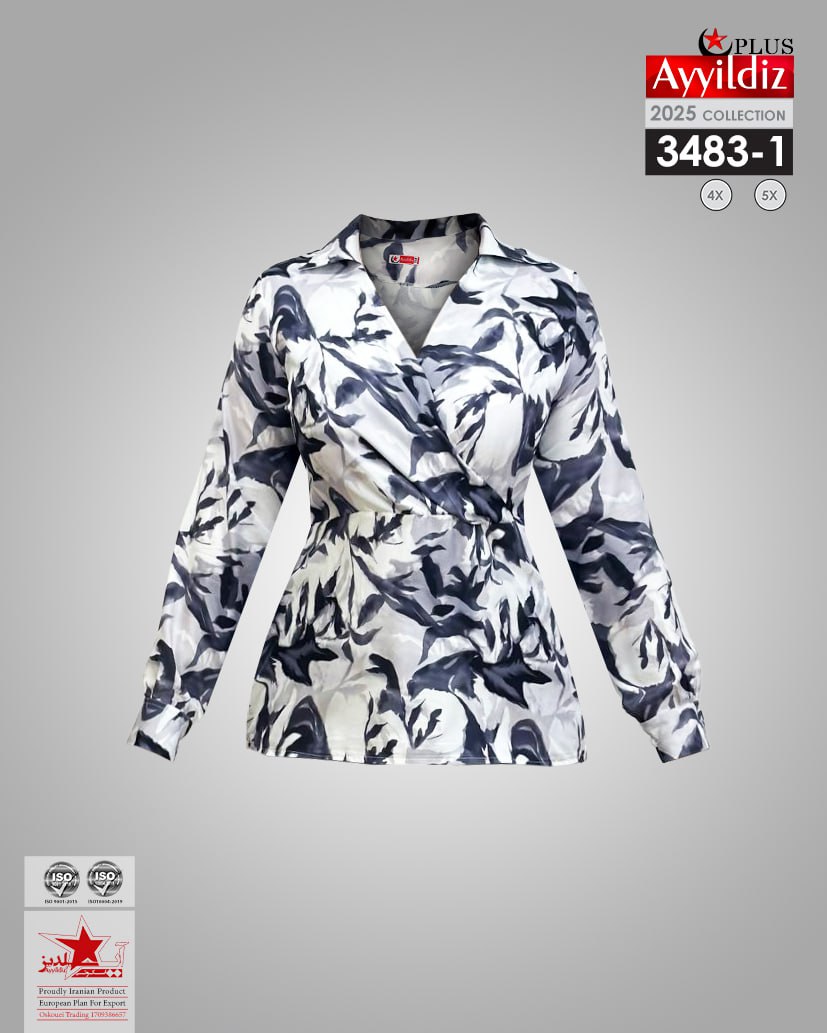 شومیز مجلسی سایز بزرگ زنانه کد 3483