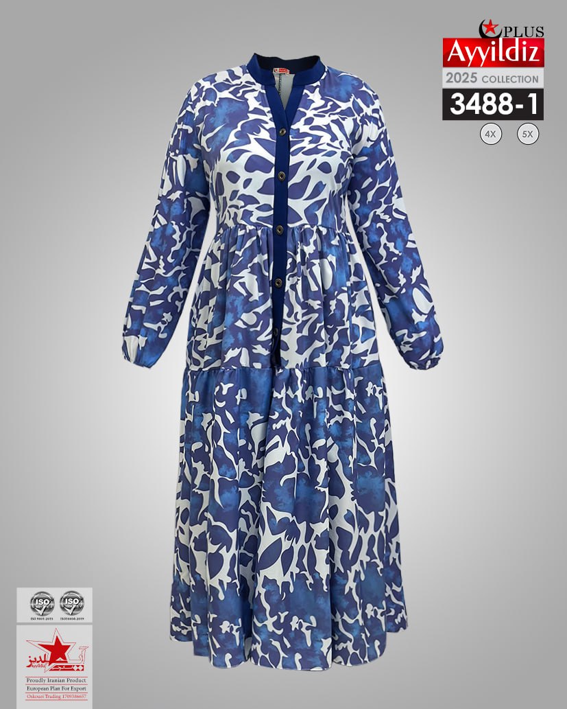 پیراهن مجلسی سایز بزرگ زنانه  کد 3488