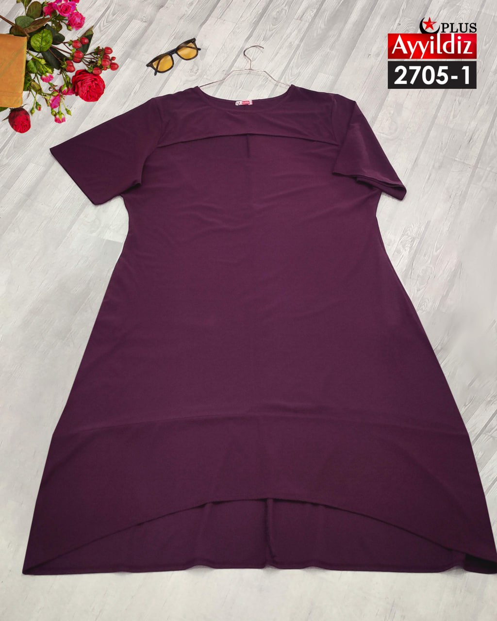 پیراهن سینه باز سایز بزرگ زنانه 2705